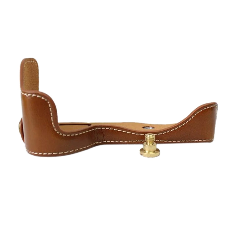 1/4 inch Thread PU Leather Camera Half Case Base for Sony ILCE-A6500 / A6500 (Brown) - Half Case by PMC TechLife | Online Shopping South Africa | PMC TechLife | Buy Now Pay Later Mobicred