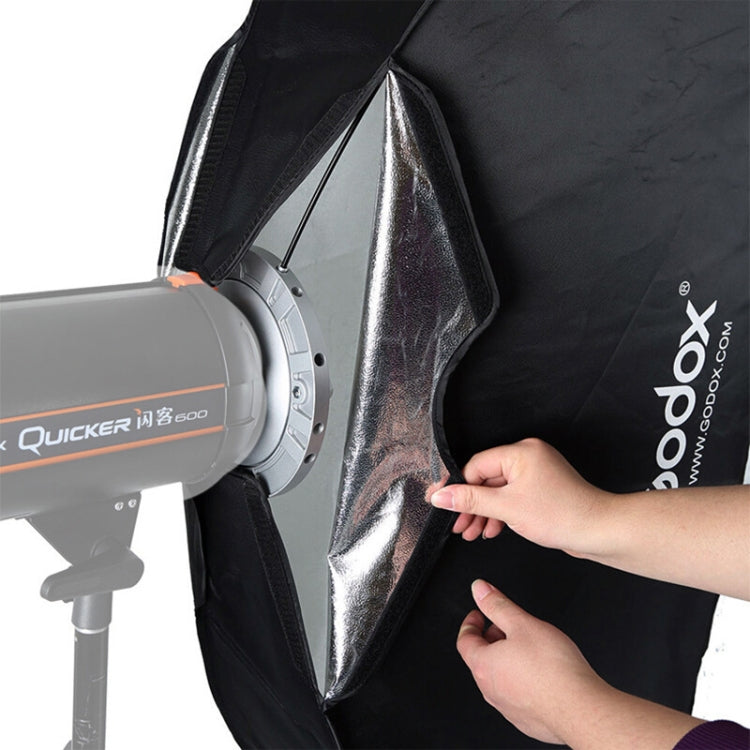Godox 60 x 60cm Rectangle Softbox Photo Studio Bowens Mount Diffuser for Speedlite (Black) - free shipping - PMC Jewellery - Order now!