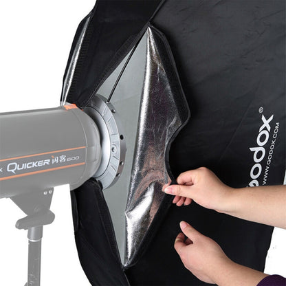 Godox 60 x 60cm Rectangle Softbox Photo Studio Bowens Mount Diffuser for Speedlite (Black) - free shipping - PMC Jewellery - Order now!