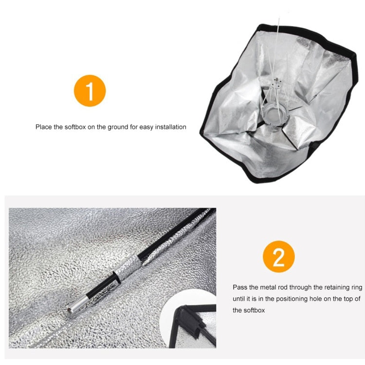 Godox 60 x 60cm Rectangle Softbox Photo Studio Bowens Mount Diffuser for Speedlite (Black) - free shipping - PMC Jewellery - Order now!