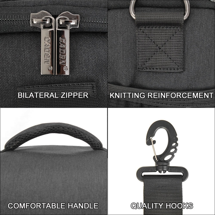 CADEN D1 Waterproof Crossbody Shoulder SLR Camera Bag, Size: 19 x 13x 21cm (Black) - free shipping - PMC Jewellery - Order now!
