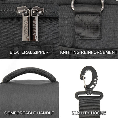 CADEN D1 Waterproof Crossbody Shoulder SLR Camera Bag, Size: 19 x 13x 21cm (Black) - free shipping - PMC Jewellery - Order now!