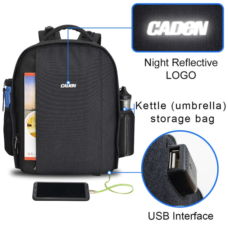 CADeN Multifunctional Shoulder SLR Camera Lens Bag Photography Backpack (Black) - free shipping - PMC TechLife - Order now!