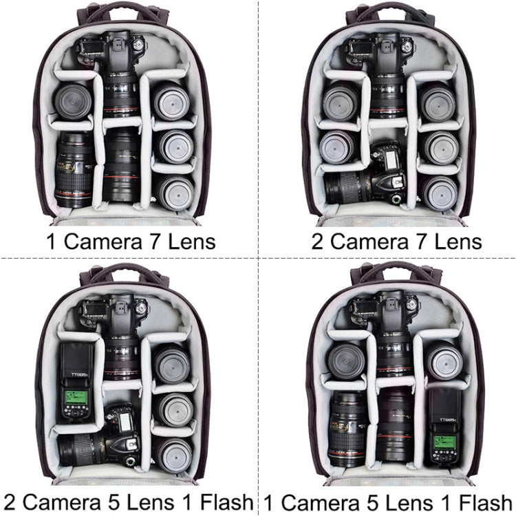 CADeN Multifunctional Shoulder SLR Camera Lens Bag Photography Backpack (Coffee) - free shipping - PMC TechLife - Order now!