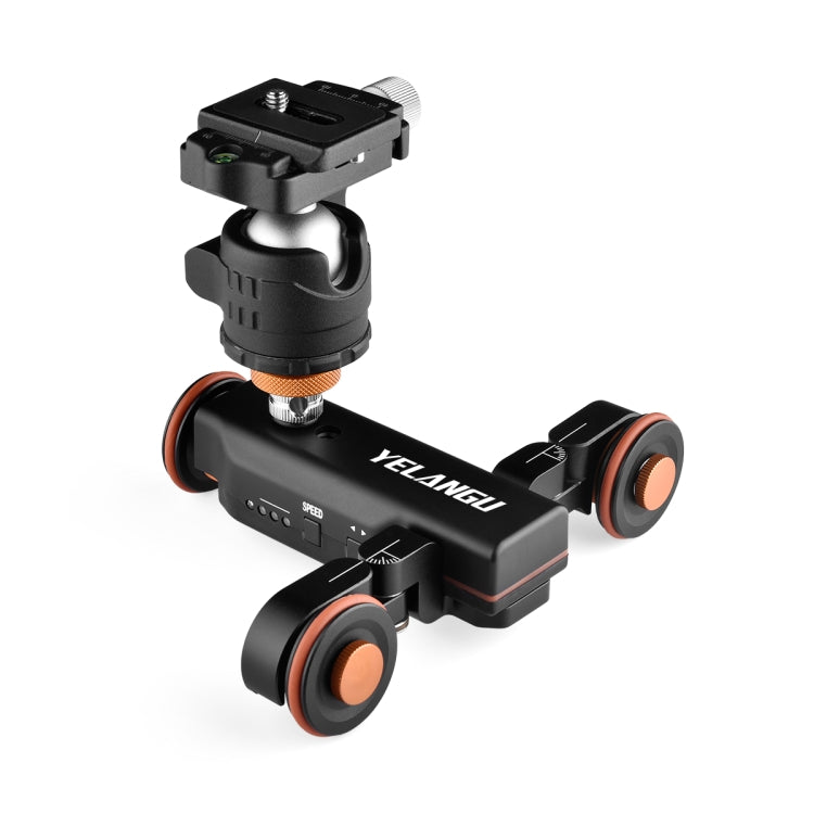 YELANGU L4X Camera Wheel Dolly Electric Track Slider 3-Wheel Dolly Car with Remote & Ballhead, Load: 3kg - Camera Dolly by PMC TechLife | Online Shopping South Africa | PMC TechLife | Buy Now Pay Later Mobicred