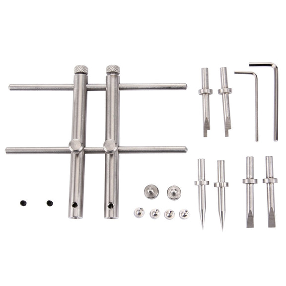LRT-03 Professional DSLR Camera Lens Stainless Steel Spanner Wrench Open Repair Tool Kit with 3 Pairs of Spare Head
