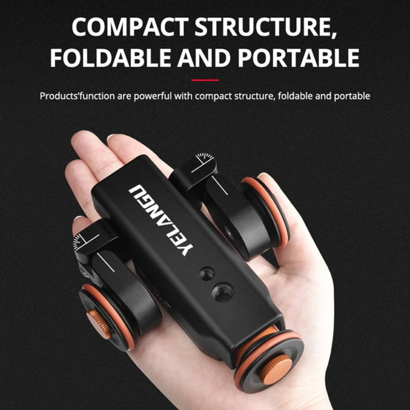 YELANGU L4X Camera Wheel Dolly + PC142 Phone Clamp with Remote, Load: 3kg