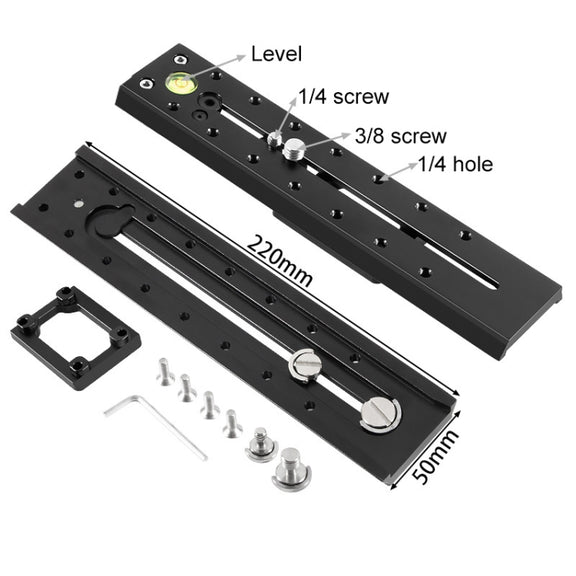 BEXIN VR-220L 220mm Length Aluminum Alloy Extended Quick Release Plate for Manfrotto / Sachtler (Black)