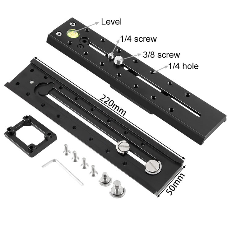 BEXIN VR-220L 220mm Length Aluminum Alloy Extended Quick Release Plate for Manfrotto / Sachtler (Black)