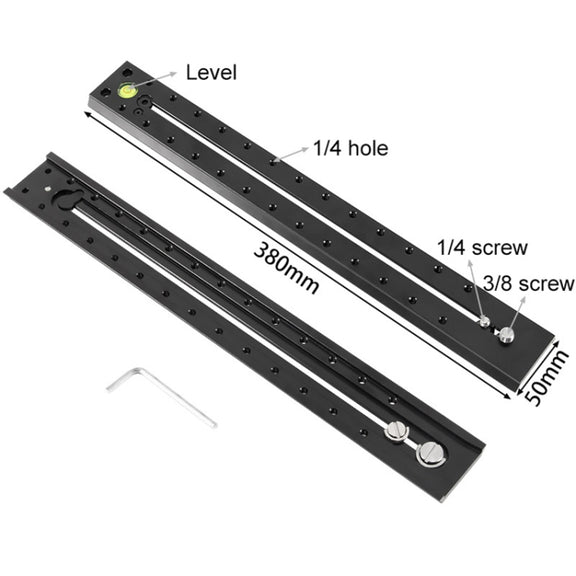 BEXIN B380-50 380mm Length Aluminum Alloy Extended Quick Release Plate for Manfrotto / Sachtler (Black)