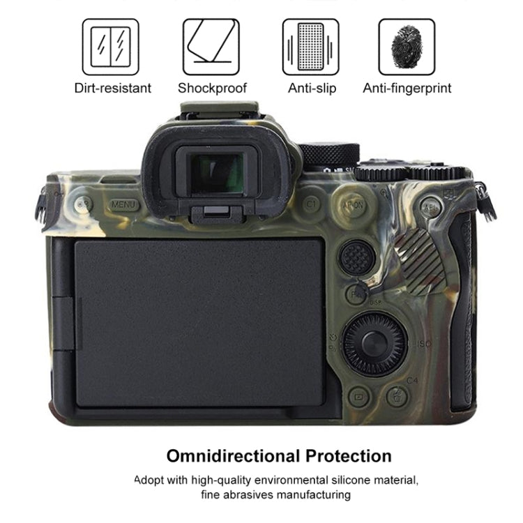 Soft Silicone Protective Case for Sony A7 IV (Camouflage) - Protective Case by PMC TechLife | Online Shopping South Africa | PMC TechLife