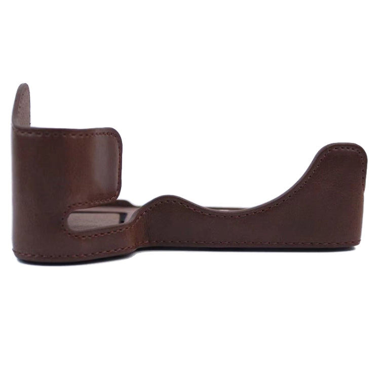 1/4 inch Thread PU Leather Camera Half Case Base for Sony A7 IV (Coffee) - Half Case by PMC TechLife | Online Shopping South Africa | PMC TechLife | Buy Now Pay Later Mobicred