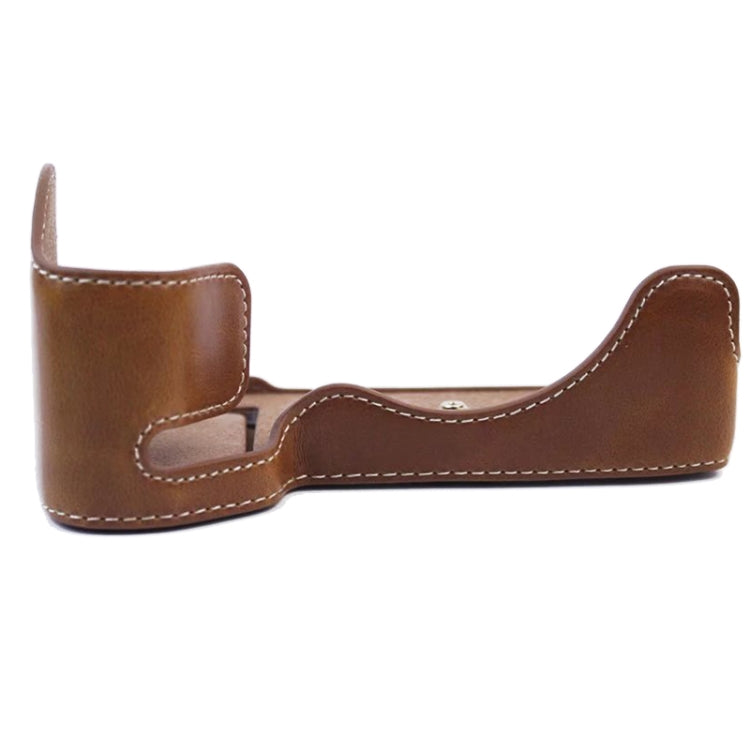 1/4 inch Thread PU Leather Camera Half Case Base for Sony A7 IV (Brown) - Half Case by PMC TechLife | Online Shopping South Africa | PMC TechLife | Buy Now Pay Later Mobicred