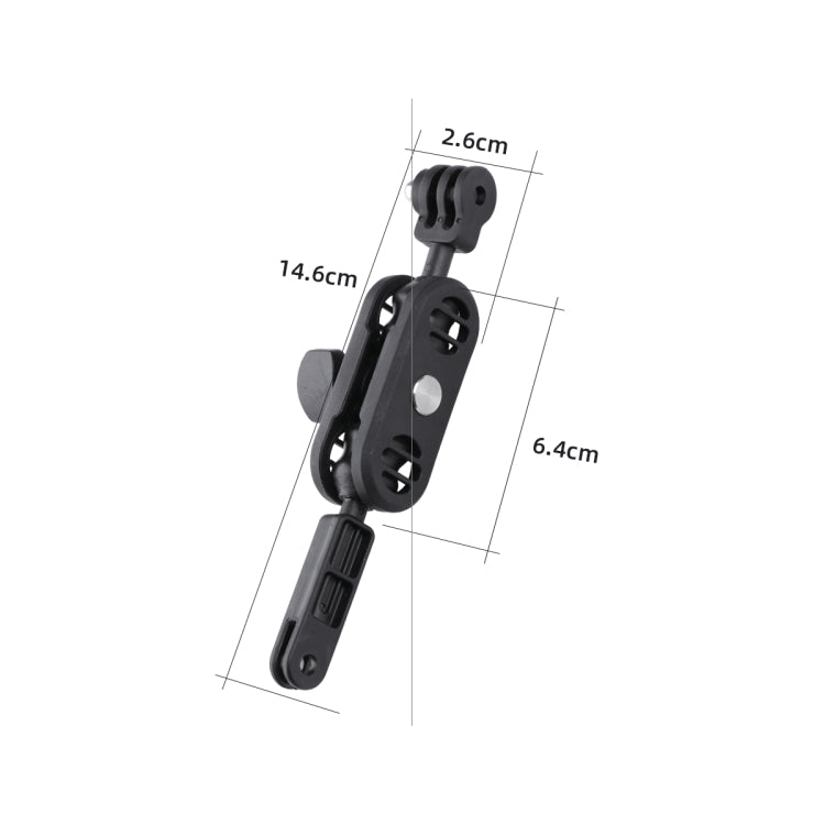 360 Pivot Magic Arm Motorcycle Helmet Mount Adapter Holder (Black)