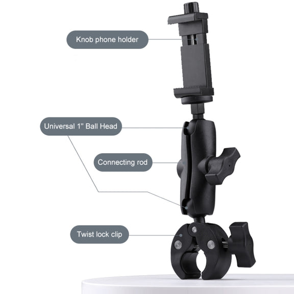 360 Rotation Adjustable Action Camera Bike Motorcycle Handlebar Holder(Black)