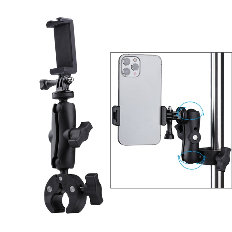 Extended Version 360 Rotation Adjustable Clamp Plier Base Holder with Phone Clamp (Black) - Bicycle Handlebar Mount by PMC TechLife | Online Shopping South Africa | PMC TechLife | Buy Now Pay Later Mobicred