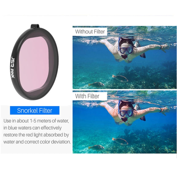 JSR Round Housing Diving 6 in 1 UV + CPL + 16X Macro + Red + Yellow + Purple Lens Filter for GoPro HERO8 Black