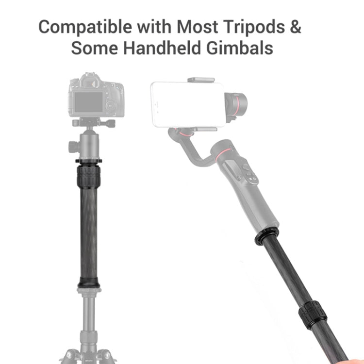 BEXIN P222C 234mm-393mm Tripod Extension Pole Carbon Fiber Center Column Tripod Extender(Black)
