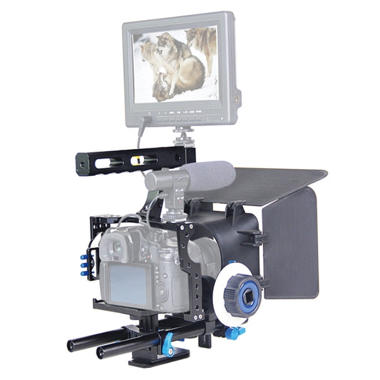 YELANGU YLG1105A Handle Video Camera Cage Stabilizer Kit with Matte Box & Follow Focus for Panasonic Lumix DMC-GH4 & G7 / Sony A7 & A7S & A7R & A7RII & A7SII - free shipping - PMC Jewellery - Order now!