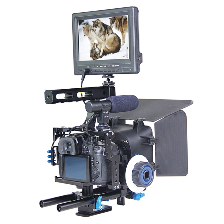 YELANGU YLG1105A Handle Video Camera Cage Stabilizer Kit with Matte Box & Follow Focus for Panasonic Lumix DMC-GH4 & G7 / Sony A7 & A7S & A7R & A7RII & A7SII - free shipping - PMC Jewellery - Order now!