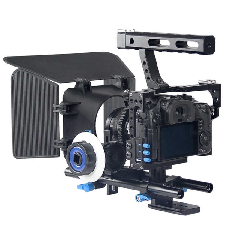 YELANGU YLG1105A Handle Video Camera Cage Stabilizer Kit with Matte Box & Follow Focus for Panasonic Lumix DMC-GH4 & G7 / Sony A7 & A7S & A7R & A7RII & A7SII - free shipping - PMC Jewellery - Order now!