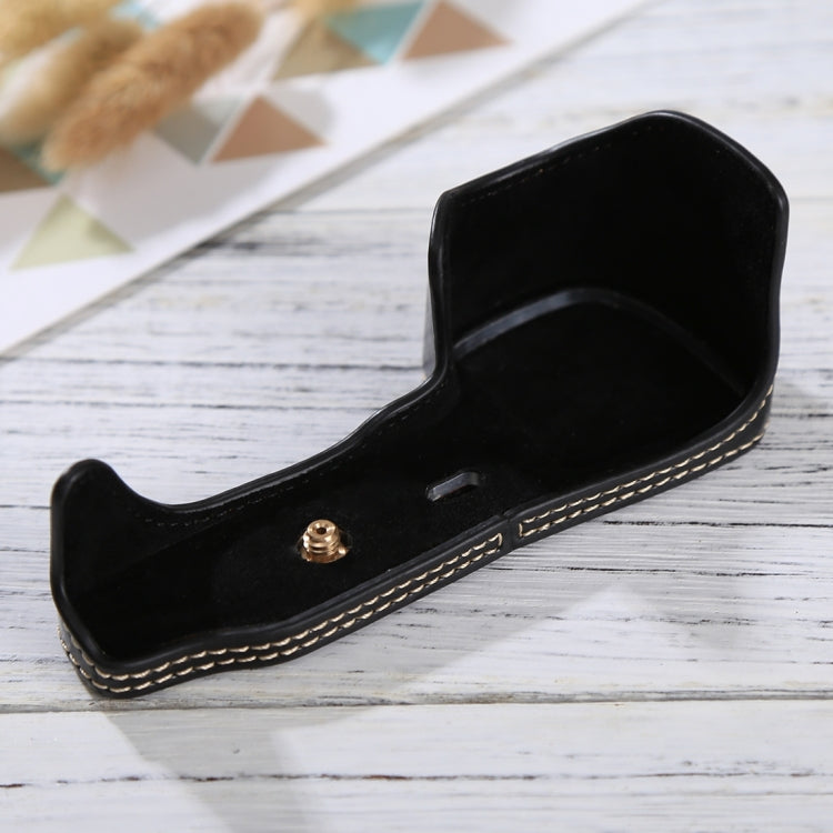 1/4 inch Thread PU Leather Camera Half Case Base for Sony Alpha 6100 / A6100(Black) - Half Case by PMC TechLife | Online Shopping South Africa | PMC TechLife | Buy Now Pay Later Mobicred