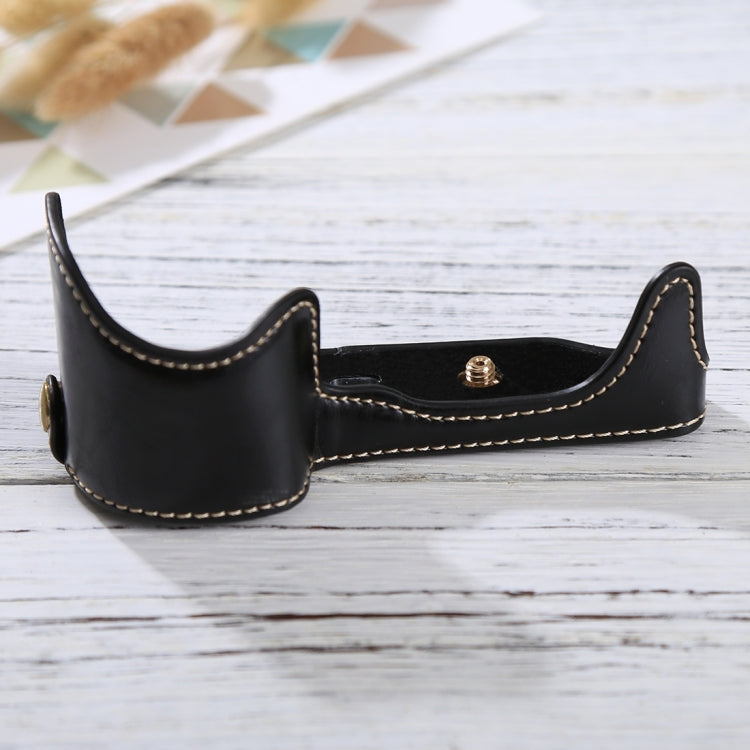 1/4 inch Thread PU Leather Camera Half Case Base for Sony Alpha 6100 / A6100(Black) - Half Case by PMC TechLife | Online Shopping South Africa | PMC TechLife | Buy Now Pay Later Mobicred