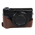 1/4 inch Thread PU Leather Camera Half Case Base for Canon G7 X Mark III / G7 X3 (Coffee) - Half Case by PMC TechLife | Online Shopping South Africa | PMC TechLife | Buy Now Pay Later Mobicred