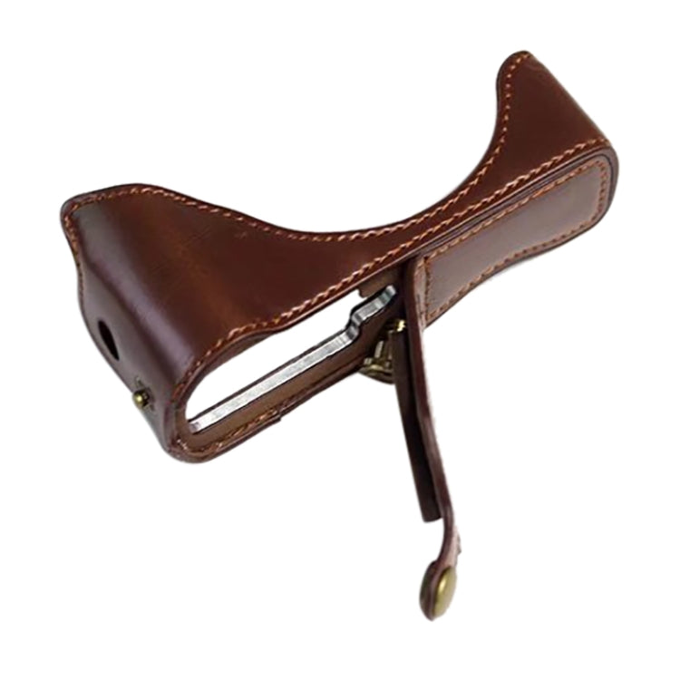 1/4 inch Thread PU Leather Camera Half Case Base for Canon G7 X Mark III / G7 X3 (Coffee) - Half Case by PMC TechLife | Online Shopping South Africa | PMC TechLife | Buy Now Pay Later Mobicred