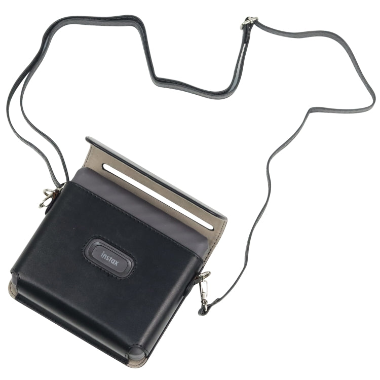 For FUJIFILM instax Link WIDE Full Body PU Leather Case Bag with Strap(Black) - Leather Bag by PMC TechLife | Online Shopping South Africa | PMC TechLife | Buy Now Pay Later Mobicred