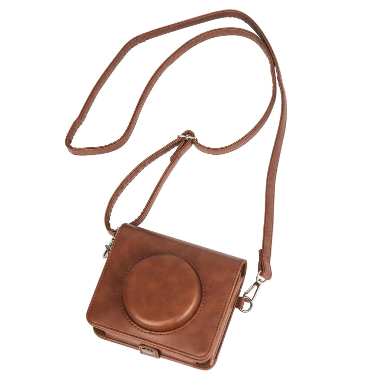 For Kodak Mini Shot 3 Square Retro / C300R instax Full Body Camera PU Leather Case Bag with Strap(Brown) - free shipping - PMC TechLife - Order now!