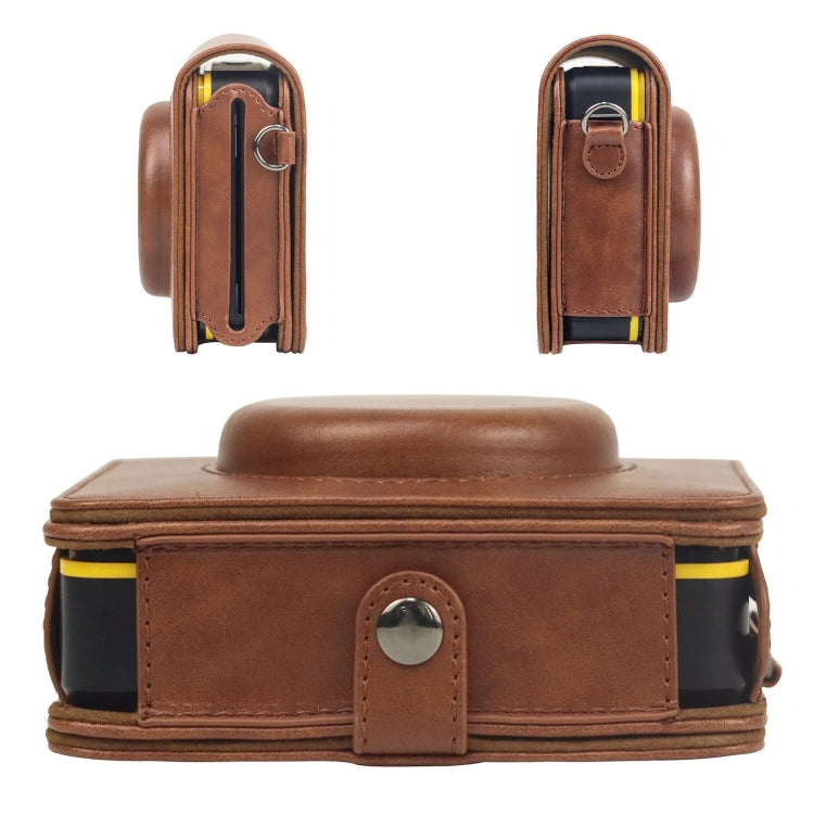 For Kodak Mini Shot 3 Square Retro / C300R instax Full Body Camera PU Leather Case Bag with Strap(Brown) - free shipping - PMC TechLife - Order now!