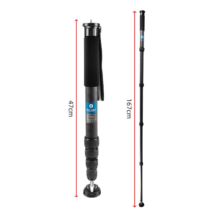 BEXIN P335C Camera Carbon Fiber Monopod Travel Live Selfie Bracket Holder