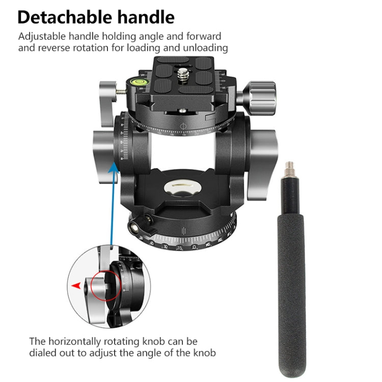 BEXIN DT-02S/S 2D 360 Degree Panorama Heavy Duty Tripod Action Fluid Drag Head with Quick Release Plate - free shipping - PMC TechLife - Order now!