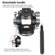 BEXIN DT-03R/S 720 Degree Panorama Heavy Duty Tripod Action Fluid Drag Head with Quick Release Plate