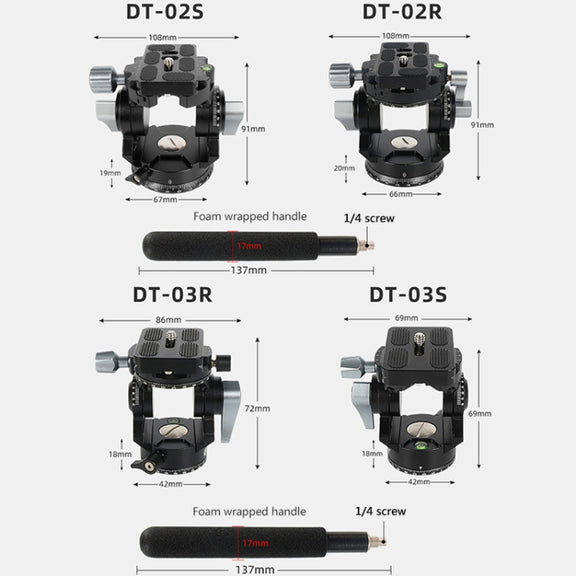 BEXIN DT-03S/S 360 Degree Panorama Heavy Duty Tripod Action Fluid Drag Head with Quick Release Plate