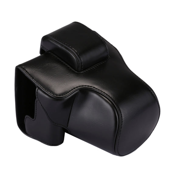 Full Body Camera PU Leather Case Bag with Strap for Canon EOS M5 (Black)