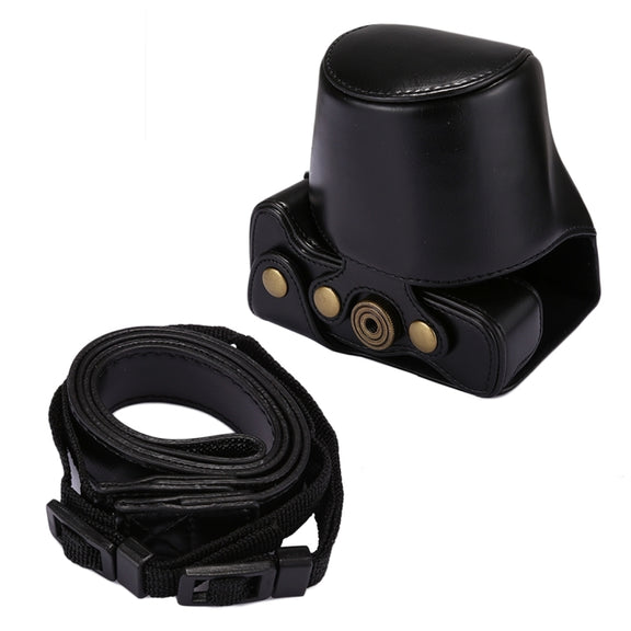 Full Body Camera PU Leather Case Bag with Strap for Canon EOS M5 (Black)