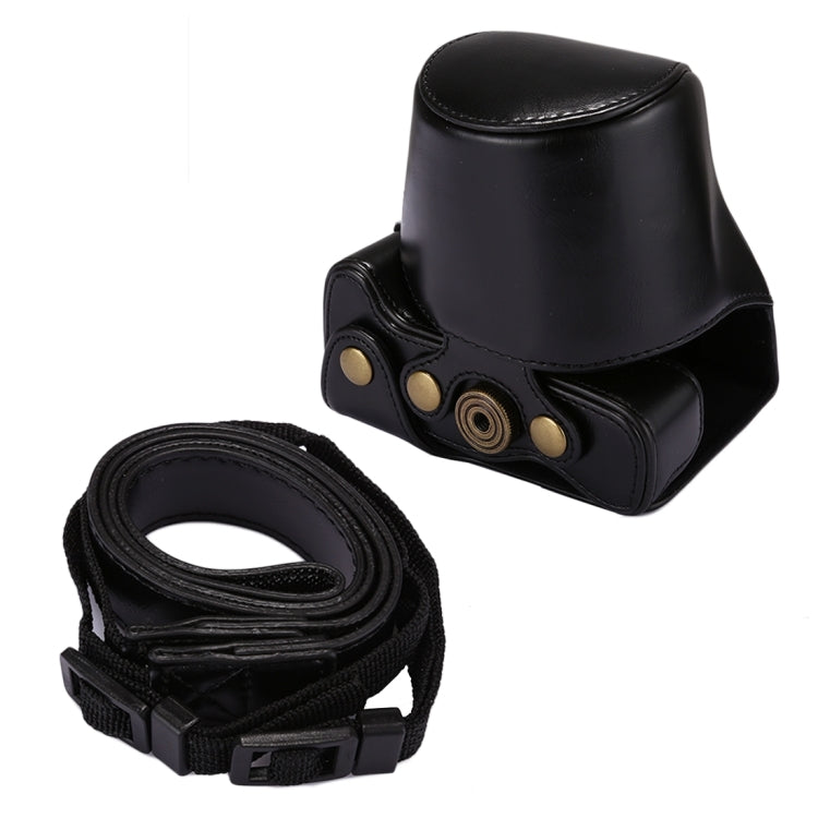 Full Body Camera PU Leather Case Bag with Strap for Canon EOS M5 (Black)