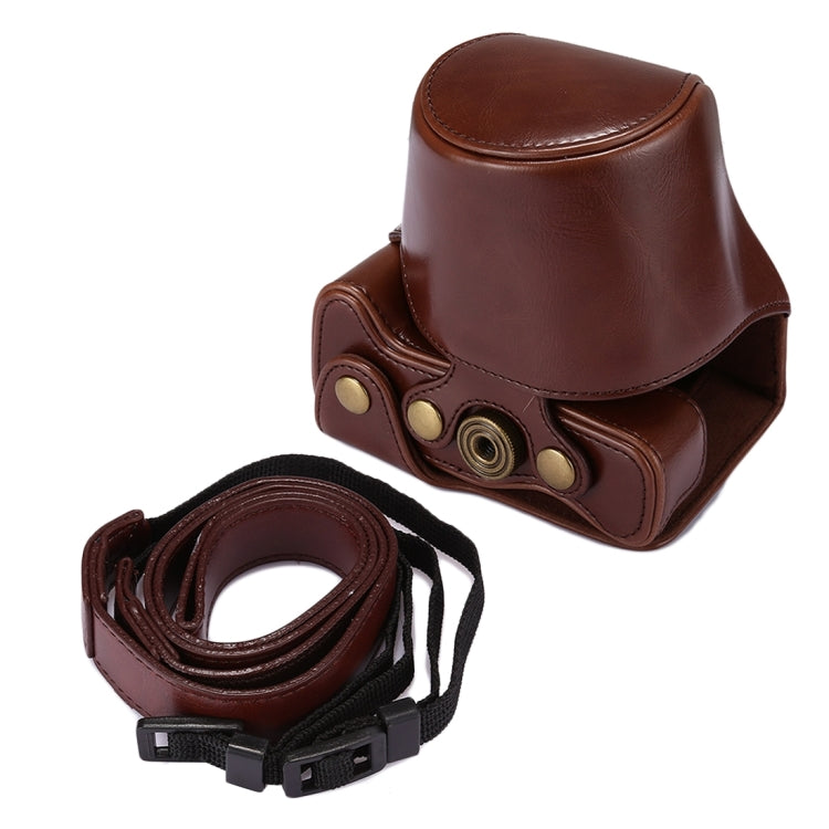 Full Body Camera PU Leather Case Bag with Strap for Canon EOS M5 (Coffee)