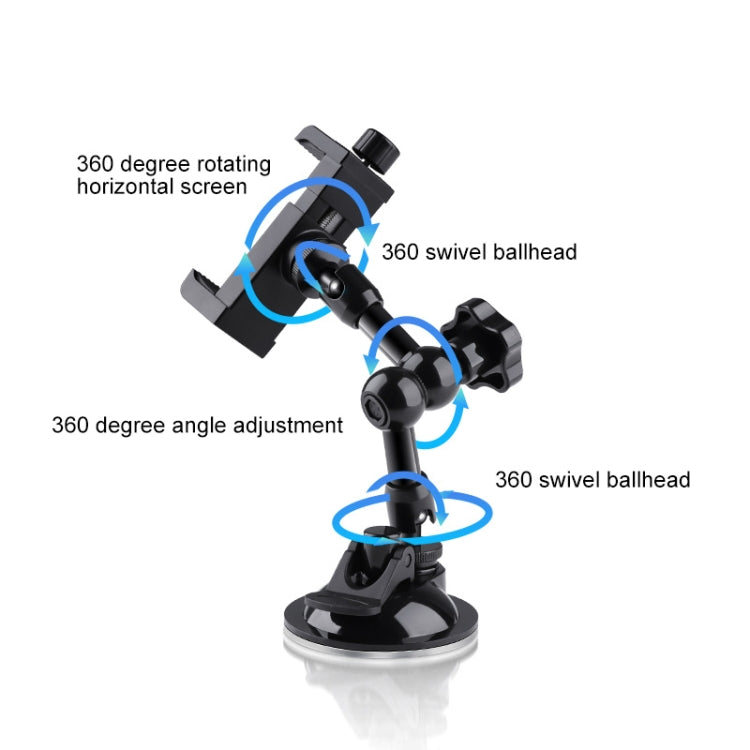 27cm Single Suction Cup Articulating Friction Magic Arm Phone Clamp Mount (Black) - Holder by PMC TechLife | Online Shopping South Africa | PMC TechLife | Buy Now Pay Later Mobicred