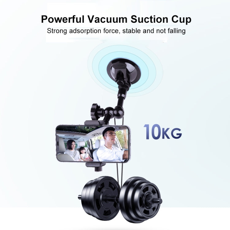 37cm Single Suction Cup Articulating Friction Magic Arm Phone Clamp Mount(Black) - Holder by PMC TechLife | Online Shopping South Africa | PMC TechLife | Buy Now Pay Later Mobicred