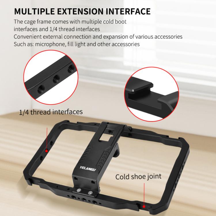 YELANGU LW101 Vlogging Live Broadcast LED Selfie Light Mic Smartphone Video Rig Handles Stabilizer Kits - free shipping - PMC TechLife - Order now!