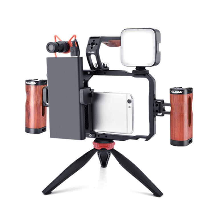 YELANGU LW101 Vlogging Live Broadcast LED Selfie Light Mic Smartphone Video Rig Handles Stabilizer Kits - free shipping - PMC TechLife - Order now!