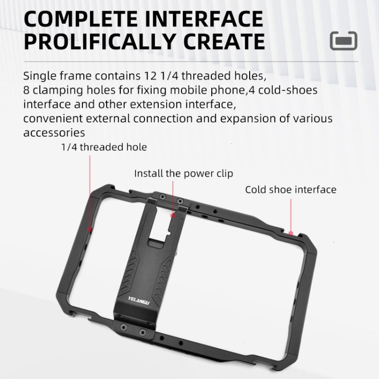 YELANGU LW-B01-1 Vlogging Live Broadcast Smartphone Video Rig Metal Cage (Black) - free shipping - PMC TechLife - Order now!