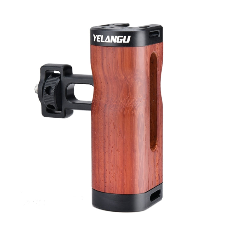 YELANGU LW-B01-2 Side Wooden Handle Handgrip with Cold Shoe for LW-B01 Camera Cage - Camera Stabilizer by YELANGU | Online Shopping South Africa | PMC TechLife | Buy Now Pay Later Mobicred