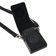 Full Body Camera PU Leather Case Bag with Strap for Ricoh GR / GRII / GRIII, Casio ZR1200 / ZR1500/ ZR2000/ ZR3500, ZR3600 / ZR3700 / ZR5500 (Black)