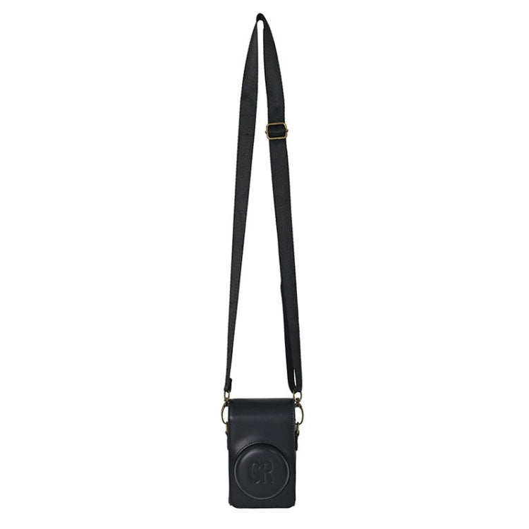 Full Body Camera PU Leather Case Bag with Strap for Ricoh GR / GRII / GRIII, Casio ZR1200 / ZR1500/ ZR2000/ ZR3500, ZR3600 / ZR3700 / ZR5500 (Black)