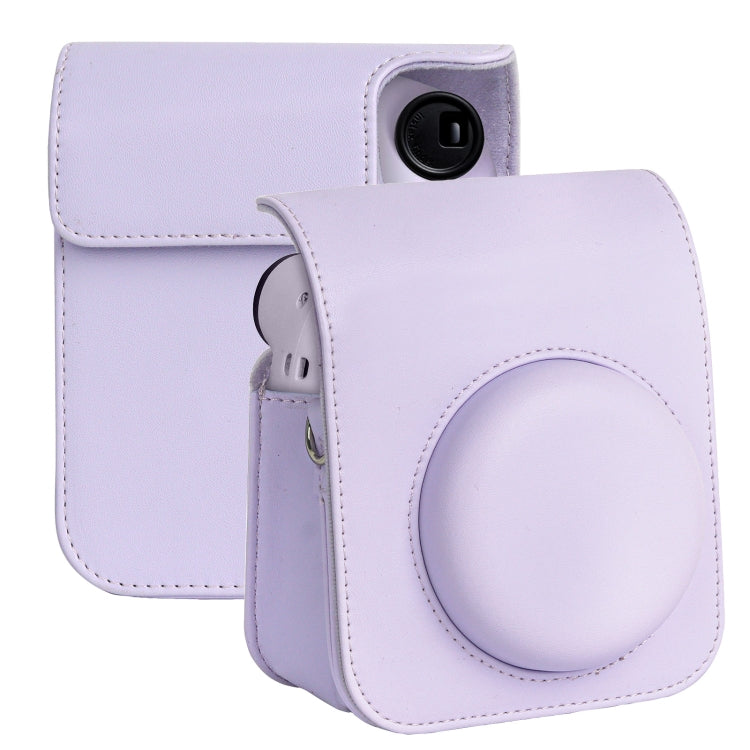 For FUJIFILM instax mini 12 Full Body Leather Case Camera Bag with Strap (Purple) - Leather Bag by PMC TechLife | Online Shopping South Africa | PMC TechLife | Buy Now Pay Later Mobicred
