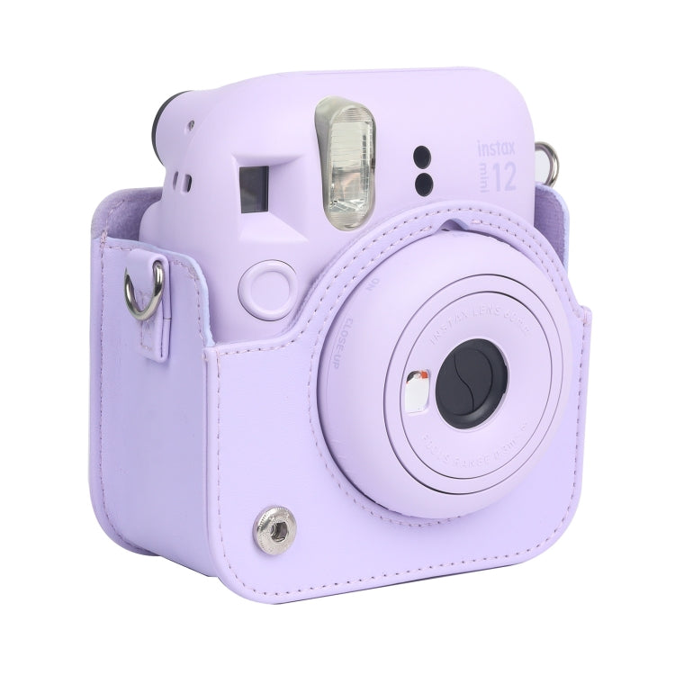 For FUJIFILM instax mini 12 Full Body Leather Case Camera Bag with Strap (Purple) - Leather Bag by PMC TechLife | Online Shopping South Africa | PMC TechLife | Buy Now Pay Later Mobicred